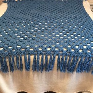 Handmade Crochet Afghan with Fringe